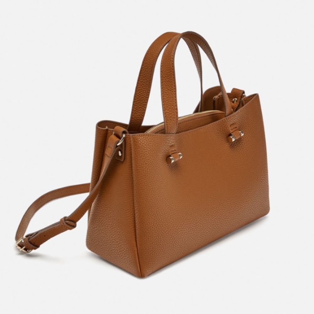 Zara leather colored zippered city bag - Picture 2 of 4
